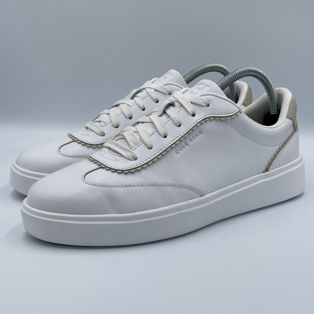 Cole Haan Grand Crosscourt Arlowe Women's 9 White Silver Birch Leather Sneakers